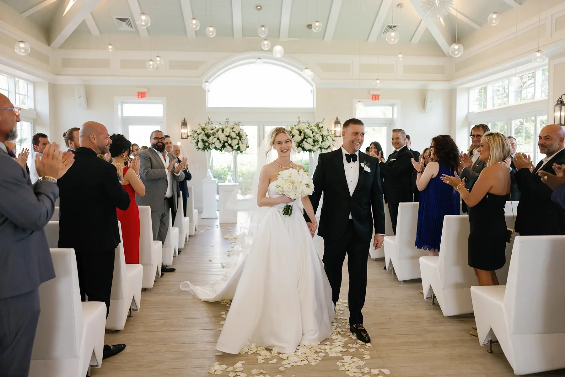 A Bahamas wedding reception by the water